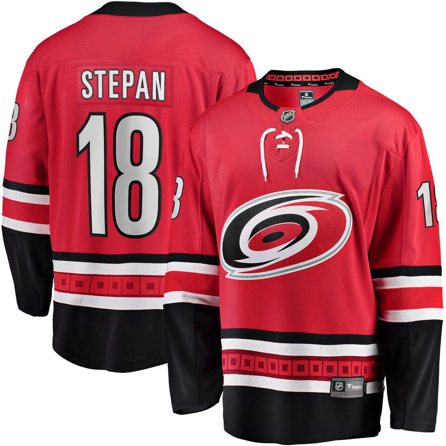 Men Carolina Hurricanes #18 Derek Stepan Fanatics Branded Red Home Breakaway Player NHL Jersey